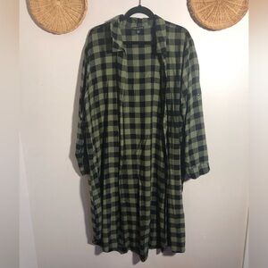Plaid Trench Coverup